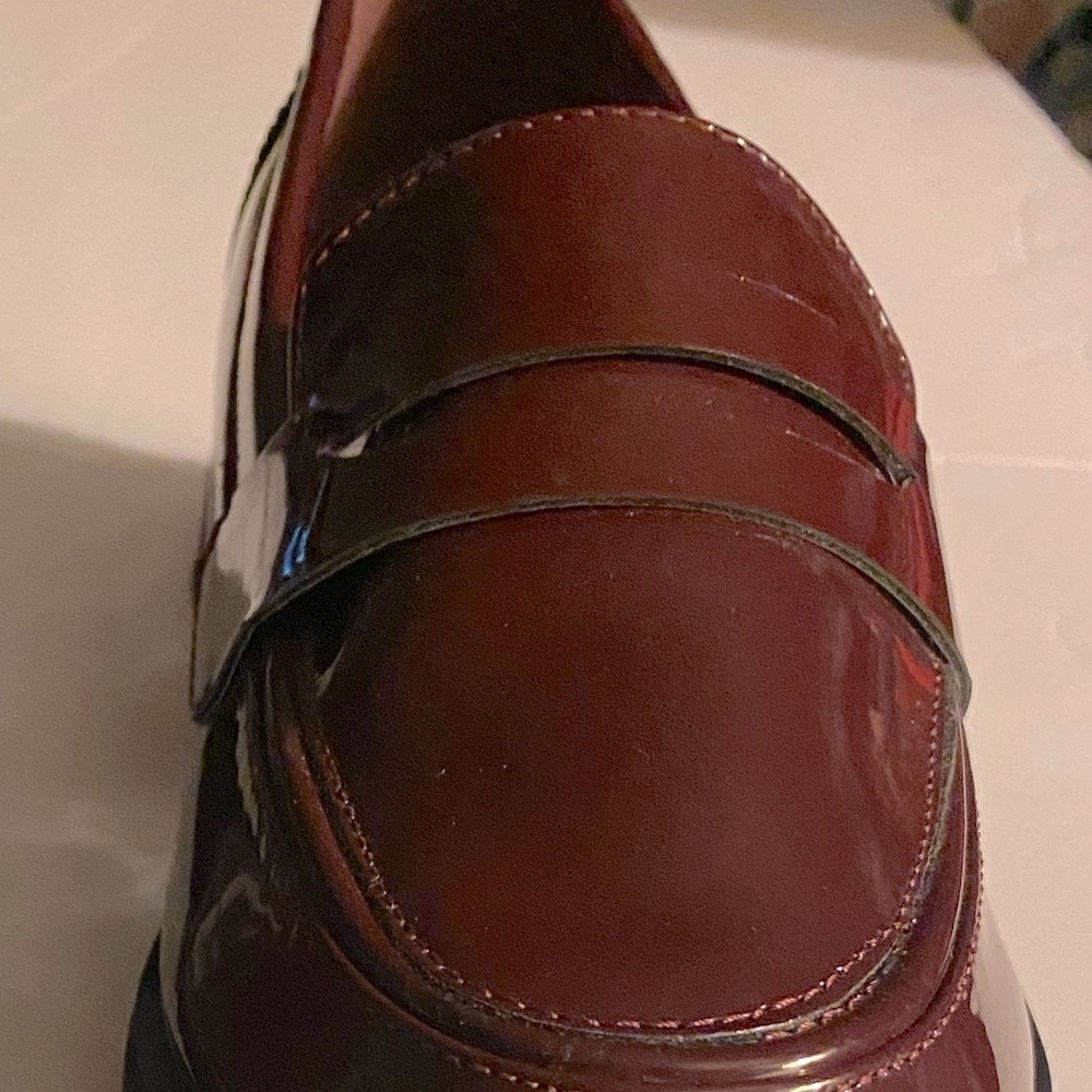 Jones New York Penny Loafer, Prizey, Faux Patent Leather,Wine, Sz 6.5, preppy - Picture 10 of 13